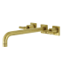 Kingston Brass Milano Wall Mounted Roman Tub Filler with 11-3/16" Spout Reach Brushed Brass