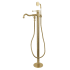 Kingston Brass Paris Floor Mounted Tub Filler – Includes Hand Shower Brushed Brass