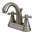 Kingston Brass English Vintage 1.2 GPM Centerset Bathroom Faucet with Pop-Up Drain Assembly Brushed Nickel