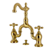 Kingston Brass English Country 1.2 GPM Bridge Bathroom Faucet with Pop-Up Drain Assembly Brushed Brass