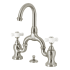 Kingston Brass English Country 1.2 GPM Bridge Bathroom Faucet with Pop-Up Drain Assembly Brushed Nickel