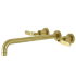 Kingston Brass Whitaker Wall Mounted Roman Tub Filler with 13-3/16" Spout Reach Brushed Brass