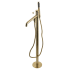 Kingston Brass Paris Floor Mounted Tub Filler with Built-In Diverter – Includes Hand Shower Brushed Brass