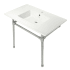Kingston Brass Edwardian 37-3/8" Rectangular Ceramic Wall Mounted Bathroom Sink with Overflow and Single Faucet Hole White / Polished Nickel
