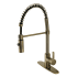 Kingston Brass Continental 1.8 GPM Single Hole Pre-Rinse Pull Down Kitchen Faucet - Includes Escutcheon Antique Brass