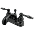 Kingston Brass Water Onyx 1.2 GPM Centerset Bathroom Faucet with Pop-Up Drain Assembly Black Onyx