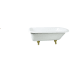 Kingston Brass Aqua Eden 66" Clawfoot Cast Iron Soaking Tub with Reversible Drain, and Overflow White / Brushed Brass
