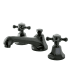 Kingston Brass Water Onyx 1.2 GPM Widespread Bathroom Faucet with Pop-Up Drain Assembly Black Onyx
