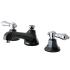Kingston Brass Water Onyx 1.2 GPM Widespread Bathroom Faucet with Pop-Up Drain Assembly Black Onyx