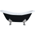 Kingston Brass Aqua Eden 72" Clawfoot Cast Iron Soaking Tub with Center Drain, and Overflow Black / Brushed Nickel