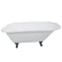 Kingston Brass Aqua Eden 54" Clawfoot Cast Iron Soaking Tub with Reversible Drain, and Overflow White / Matte Black