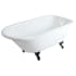 Kingston Brass Aqua Eden 66" Clawfoot Cast Iron Soaking Tub with Reversible Drain, and Overflow White / Matte Black