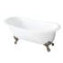 Kingston Brass Tazatina 54" Clawfoot Cast Iron Soaking Tub with Reversible Drain, and Overflow White / Brushed Nickel