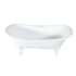 Kingston Brass Aqua Eden 72 Clawfoot Cast Iron Soaking Tub with Center Drain, and Overflow White