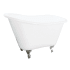 Kingston Brass Aqua Eden 51" Clawfoot Cast Iron Soaking Tub with Reversible Drain, and Overflow White / Brushed Nickel