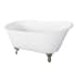Kingston Brass Onamia 57" Clawfoot Cast Iron Soaking Tub with Reversible Drain, and Overflow White / Brushed Nickel