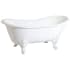 Kingston Brass Aqua Eden 67" Clawfoot Cast Iron Soaking Tub with Center Drain, and Overflow White