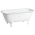 Kingston Brass Aqua Eden 67" Clawfoot Cast Iron Soaking Tub with Center Drain, and Overflow White