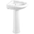 Kingston Brass Venus 26-3/4" Corner Ceramic Pedestal Bathroom Sink with Overflow and Single Faucet Hole Glossy White