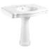 Kingston Brass Sovereign 34-7/16" Rectangular Ceramic Pedestal Bathroom Sink with Overflow and 3 Faucet Holes at 8" Centers Glossy White