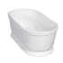 Kingston Brass Arcticstone 59" Free Standing Solid Surface Soaking Tub with Center Drain, Drain Assembly, and Overflow Glossy White / Matte White