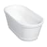 Kingston Brass Arcticstone 60" Free Standing Solid Surface Soaking Tub with Center Drain, Drain Assembly, and Overflow Glossy White / Matte White