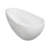 Kingston Brass Arcticstone 72" Free Standing Solid Surface Soaking Tub with Center Drain, Drain Assembly, and Overflow Glossy White / Matte White