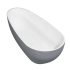 Kingston Brass Arcticstone 72" Free Standing Solid Surface Soaking Tub with Center Drain, Drain Assembly, and Overflow Glossy White / Matte Gray