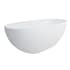 Kingston Brass Aqua Eden 65" Free Standing Engineered Stone Soaking Tub with Center Drain, Drain Assembly, and Overflow Matte White