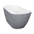 Kingston Brass Arcticstone 52" Free Standing Solid Surface Soaking Tub with Reversible Drain, Drain Assembly, and Overflow Glossy White / Matte Gray