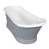 Kingston Brass Arcticstone 68" Pedestal Solid Surface Soaking Tub with Center Drain, Drain Assembly, and Overflow Glossy White / Matte Gray
