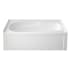 Kingston Brass Oriel 60" Three Wall Alcove Acrylic Soaking Tub with Right Drain, and Overflow White