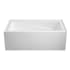 Kingston Brass Oriel 60" Three Wall Alcove Acrylic Soaking Tub with Left Drain, and Overflow White