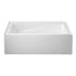 Kingston Brass Oriel 60" Three Wall Alcove Acrylic Soaking Tub with Right Drain, and Overflow White