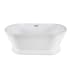 Kingston Brass 66" Pedestal Acrylic Soaking Tub with Center Drain Assembly and Overflow White