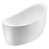 Kingston Brass Aqua Eden 52" Free Standing Acrylic Soaking Tub with Reversible Drain, Drain Assembly and Overflow Glossy White
