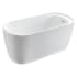 Kingston Brass Aqua Eden 51" Free Standing Acrylic Soaking Tub with Reversible Drain, Drain Assembly and Overflow Glossy White