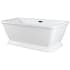 Kingston Brass Aqua Eden 71" Free Standing Acrylic Rectangular Soaking Tub with Center Drain, Drain Assembly, and Overflow Glossy White
