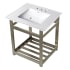 Kingston Brass 25" Wide Ceramic Console Sink White / Brushed Nickel