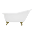 Kingston Brass Aqua Eden 60" Clawfoot Cast Iron Soaking Tub with Reversible Drain, and Overflow White / Brushed Brass