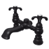 Kingston Brass Vintage Deck Mounted Clawfoot Tub Filler with Metal Cross Handles Oil Rubbed Bronze