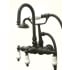 Kingston Brass Vintage Wall Mounted Clawfoot Tub Filler with Personal Hand Shower and Porcelain Lever Handles Oil Rubbed Bronze