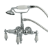 Kingston Brass Vintage Wall Mounted Clawfoot Tub Filler with Personal Hand Shower and Porcelain Lever Handles Polished Chrome