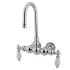 Kingston Brass Vintage Wall Mounted Clawfoot Tub Filler with Porcelain Lever Handles Polished Chrome