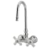 Kingston Brass Vintage Wall Mounted Clawfoot Tub Filler with Porcelain Cross Handles Polished Chrome