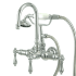 Kingston Brass Vintage Wall Mounted Clawfoot Tub Filler with Personal Hand Shower and Metal Lever Handles Polished Chrome