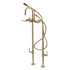 Kingston Brass Concord Floor Mounted Tub Filler with Built-In Diverter – Includes Hand Shower Brushed Brass