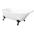 Kingston Brass Aqua Eden 67" Clawfoot Cast Iron Soaking Tub with Reversible Drain, Overflow and Predrilled Faucet Holes White / Oil Rubbed Bronze