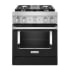 KitchenAid 30 Inch Wide 4.1 Cu. Ft. Free Standing Dual Fuel Range with Three-Level Convertible Grates Imperial Black