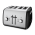 KitchenAid 12-1/2" Inch Wide 4 Slice Countertop Toaster with Independent Controls and Removable Crumb Tray Black / Onyx